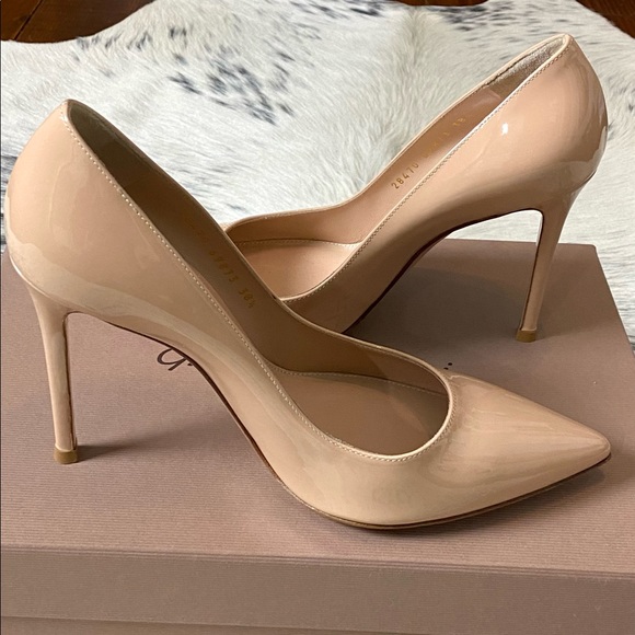 GIANVITO R0SSI 105MM PATENT LEATHER PUMPS, IT/38.5 US/8-8.5 NUDE NIB!! - Picture 10 of 14